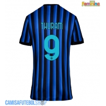 Camisa de time de futebol Inter Milan Marcus Thuram #9 Replicas 1º Equipamento Feminina 2025-26 Manga Curta